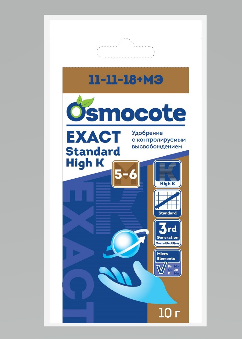 Osmocote Exact Standart High K 5-6 мес NPK 11-11-18-МЭ 10гр